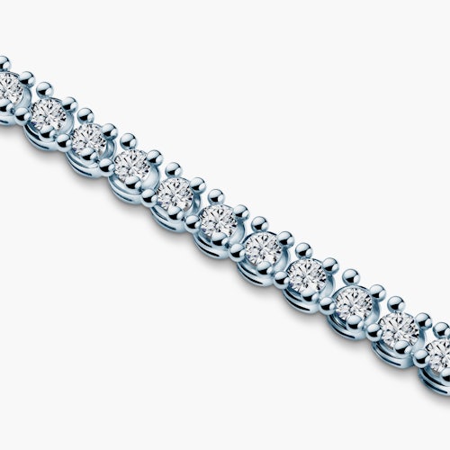 Bransoletka tenisowa Luminy 3,2mm: białe złoto, białe szafiry